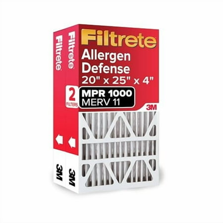 filtrete 20x25x4 inches air filter  mpr 1000  merv 11  allergen defense 12-month deep pleated 4-inch air filters  2 filters