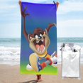 thumbnail image 1 of Toallas de playa Taz Mania, toallas de baño absorbentes y ligeras de secado rápido, toalla de baño de microfibra ultra suave para viajes, playa, gimnasio, camping, yoga, picnics, piscina, 31,5 x 63, 1 of 8