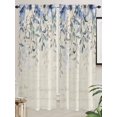 thumbnail image 2 of Blue Eucalyptus Leaves Living Room Curtains 72 Inches length, Farmhouse Retro Botanical Floral Window Treatment Curtain Drapes, Light Filtering Drapes for Bedroom Laundry Room, 52"x72", 2 Panels, 2 of 7