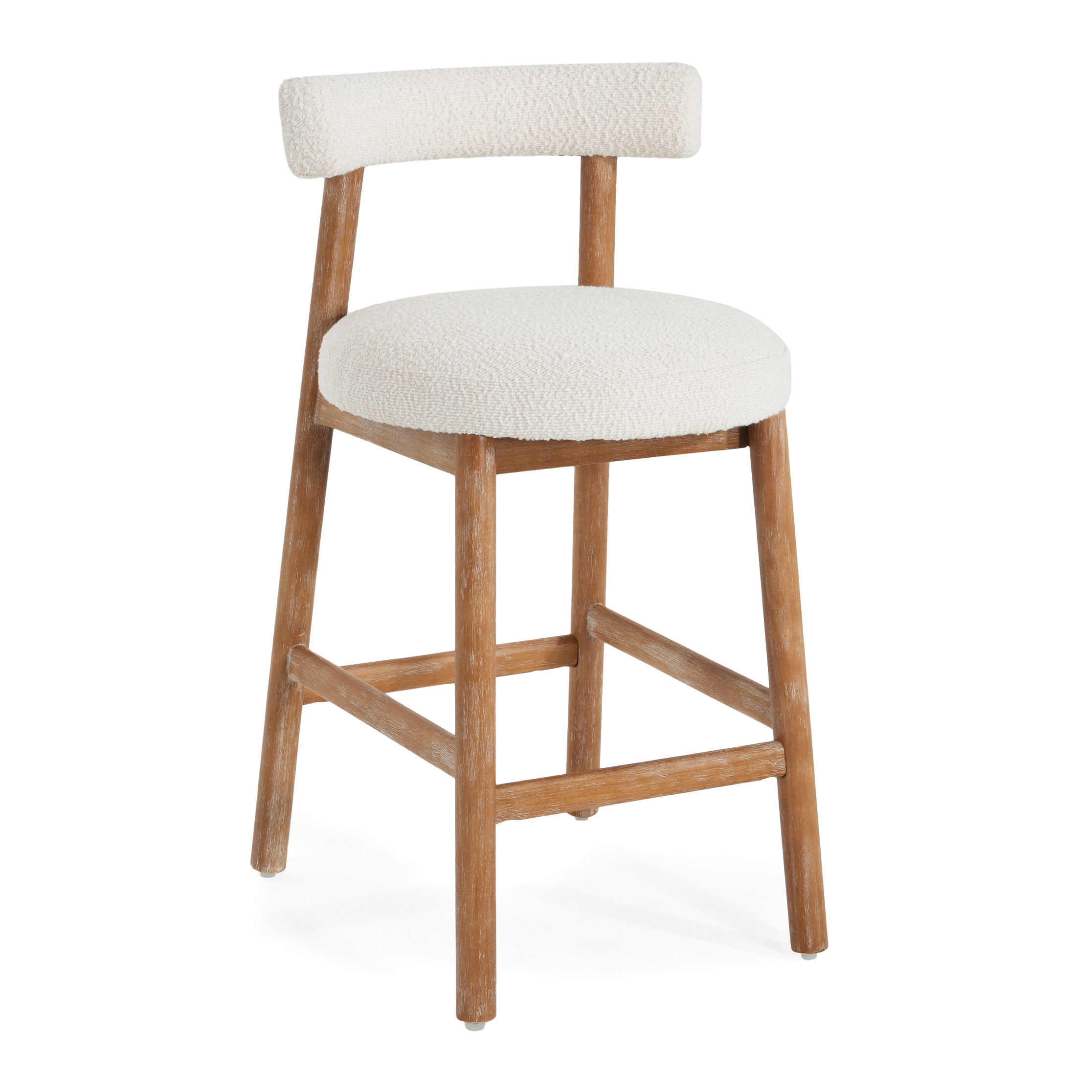 Christopher Knight Home Minimalist 26.77" Counter Height Bar Stools, Solid Wood Frame, Natural, Set of 4