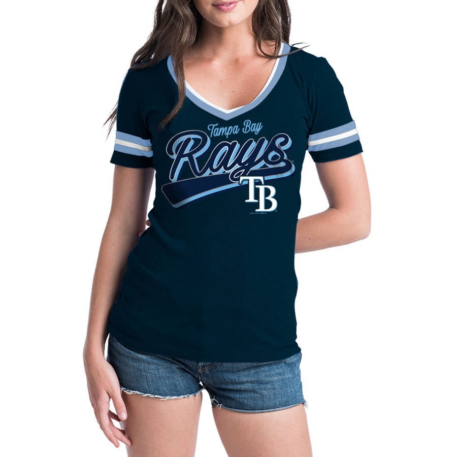 MLB Tampa Bay Rays Women's Short Sleeve Team Color Graphic Tee
