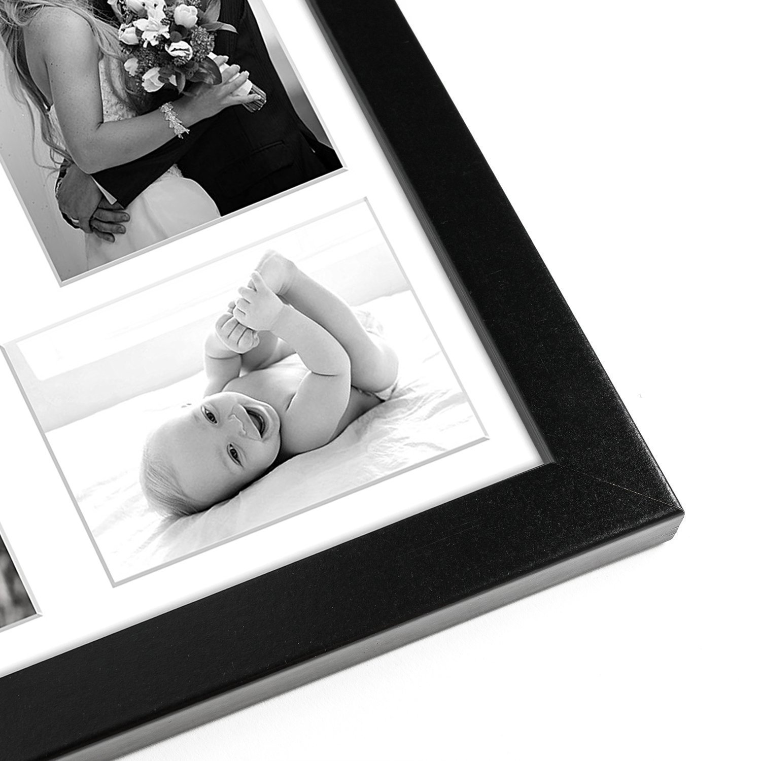 Americanflat 12x12 Collage Picture Frame with Glass photos showcase favorite family memories vacation class - Black