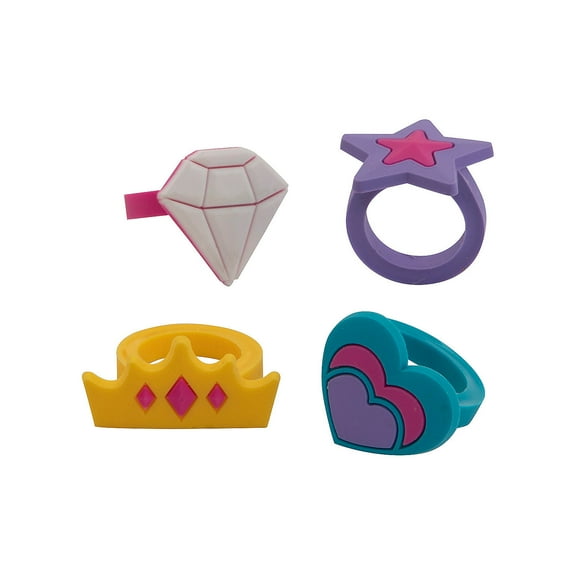 Gemstone Rubber Rings - 24 Pieces
