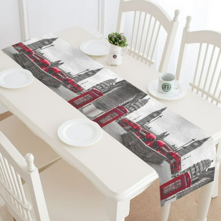 Mypop Ben Red Telephone Booth Bus Table Runner Home Decor 16x72 Mypop Ben Red Telephone Booth Bus Table Runner Home Decor 16x72 Inch London Skyline