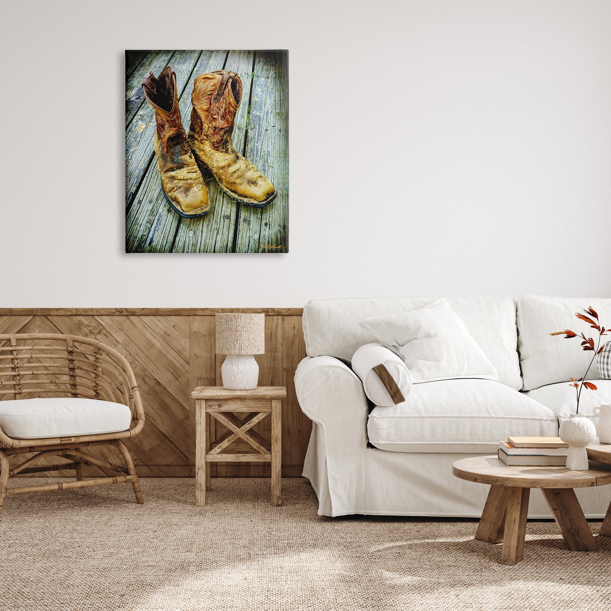 Stupell Industries Old Work Boots Photography Beauty & Fashion Photography Gallery Wrapped Canvas Print Wall Art, 30 x 40