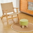 thumbnail image 6 of Storage Ottoman, Modern Round Footrest with Soft Padded Seat, Teddy Velvet Footstool with Wood Legs, Accent Small Table or Plant Stand for Hallway, Living Room (Cream), 6 of 16