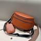 thumbnail image 4 of Cangurera Bolso Riñonera multibolsillos Casual PU Cuero Pecho Suave para Fiesta (Marrón), 4 of 8