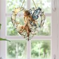 thumbnail image 6 of Heart-Shaped Angel with Wing Acrylic Painted Disc Pendant - 8in Window & Porch Hanging Decoration for Home, Cute Angel-Themed Ornament to Enhance Indoor/Outdoor Holiday & Daily Ambiance, A, 6 of 7