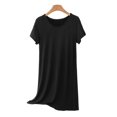 thumbnail image 2 of MYAOYI Nightgowns for Women Summer Short Sleeve Crew Neck Thin Home Dress Comfy Nightgown, 2 of 5