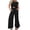 O-86 Black, variant on White Brunch Bib Pants for Women Flare Wide Leg Lower Belly Fat Plain Boot Cut Leg Jumpsuits Waist Trainer Bodysuit Trousers Pants One Piece Women 2026 Clothing L