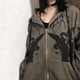 thumbnail image 5 of Chaqueta con capucha con estampado de Ángel Retro Para hombre y mujer, abrigo de manga larga con cremallera y bolsillo, ropa de calle de gran tamaño, estética Y2K, Otoño e Invierno, 5 of 5