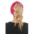thumbnail image 4 of C.C BeanieTail Warm Knit Messy High Bun Ponytail Visor Beanie Cap, Hot Pink, 4 of 4