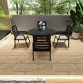 thumbnail image 2 of LeisureMod Chelsea 48" Round Black Aluminum Outdoor Patio Dining Table – Modern 4-Seater for Backyard or Deck, 2 of 8