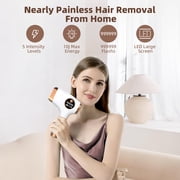 Laser Hair Removal for Women & Men, 999999 Flashes Painless IPL Hair Remover, Hair Removal Device for Armpits Legs Arms Bikini Line, White