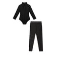 thumbnail image 4 of TiaoBug Kids Girls Gymnastics Dance Outfit Long Sleeve Leotard And Sparkly Rhinestones Tights Set A Black 15-16, 4 of 5
