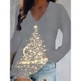 thumbnail image 3 of Camiseta con estampado navideño para mujer, ropa informal holgada con cuello en V, manga larga, 3D, regalos de Navidad, 5XL, otoño e invierno, 2022, 3 of 4