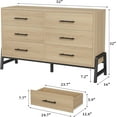 thumbnail image 2 of Senfot 6 Drawer Dresser for Bedroom, 52" Wide Drawer with Large Storage Space, Freestanding Wooden Closet Storage Dresser Chest for Bedroom,Living Room, Entryway, Natural Oak, 2 of 7