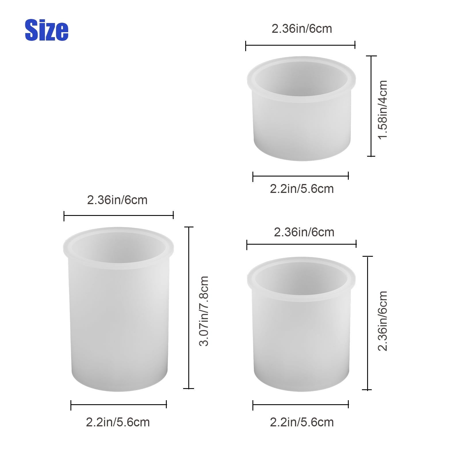 Cylinder Candle Molds for Candle Making 4in & 3in & 2in Silicone Candle Mold  Pillar Epoxy Resin Casting Molds for DIY Crafts Wax Candle Making Soaps (4  Sizes)