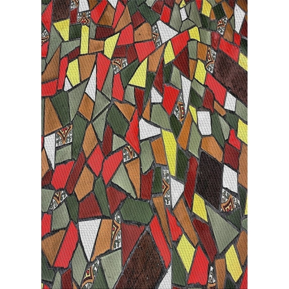 Ahgly Company Indoor Rectangle Patterned Brown Abstract Area Rugs, Swatch Sample