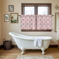 thumbnail image 4 of Vintage Flower Pattern Tier Curtains 36 Inch Length, Spring Floral Leaves Plants Pink Cafe Short Curtains for Bathroom Over Sink, Small Kitchen Curtain Light Filtering Drapes 2 Panels 27.5"Wx36"L, 4 of 8