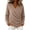 Light Brown, variant on Women's Wrap V Neck Knit Top Long Sleeve Ruched Slim Fit Casual Sweater Blouse Texturing Cinch Waist Pullover Light Brown XL
