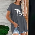 thumbnail image 2 of Blusa de manga corta con estampado regular de flecos y cuello redondo de algodón y cáñamo para mujer OAVQHLG3B Store  lin121212, 2 of 5