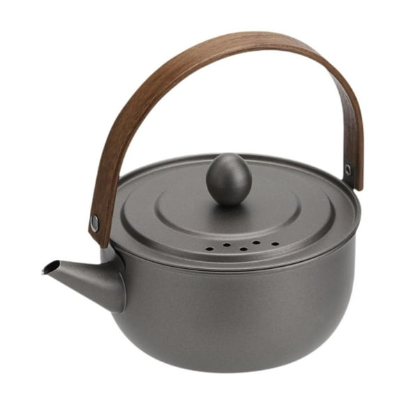 Tetera de agua para acampada de 0,5 L, tetera con mango antiescaldaduras para cocina Gris
