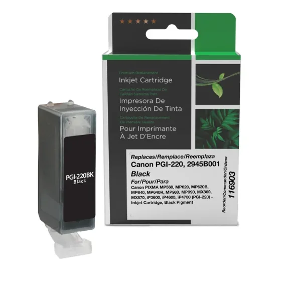 Remanufactured Clover Imaging Black Ink Cartridge compatible with Canon PGI-220 (2945B001)