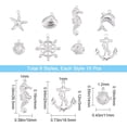 thumbnail image 2 of 1 Box 80Pcs 8 Styles Stainless Steel Sea Animal Charms Starfish Tortoise Shell Dolphin Pendant Charm Accessories for Earring Necklace Bracelet Jewelry Making Supplies, 2 of 9