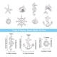 thumbnail image 2 of 1 caja de 80 dijes de estrellas de mar de 8 estilos, dijes de concha de ancla de acero inoxidable, dijes de animales marinos, 2 of 9