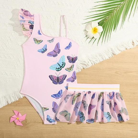 Swimsuit For Girls Cute Girls' Casual Printed Bikini Children'S Swimsuit Multicolour 4Y/(3-4 Years)