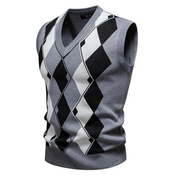 ShiShine Men's Sleeveless Sweater Vest Lightweight V-Neck Thick Vests Pullover Basic Classic Elastic Knitted Tanks