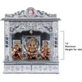 thumbnail image 4 of Home Pooja Mandir - Pure Silver 22 Inch Open Silver Oxidised Temple Best for Housewarming and Wedding Gifts, 4 of 5