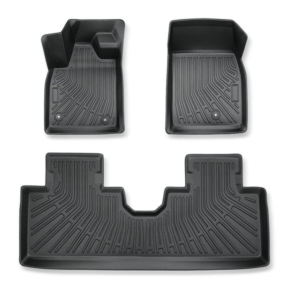Findmall TPE Floor Mats Liners Front & 2nd Replacement for Ford Mustang Mach-E 2021-2025 Black All-weather