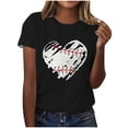 thumbnail image 2 of Lilgiuy Baseball Shirts for Women Baseball Heart Tee Game Day Graphic Tee Shirts Short Sleeve Shirts for Sports or Daily Life(Black,XL), 2 of 4