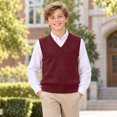 thumbnail image 6 of FASHOFT Boys Sweater Vest School Uniform Sleeveless Sweaters Solid Kids Knit Vest V neck Sleeveless Pullover Sweaters Tops 7-8 Years, 6 of 6
