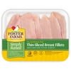 Foster Farms Antibiotic Free Thin Sliced Boneless Skinless Chicken Breasts, 1.1 - 1.7lbs
