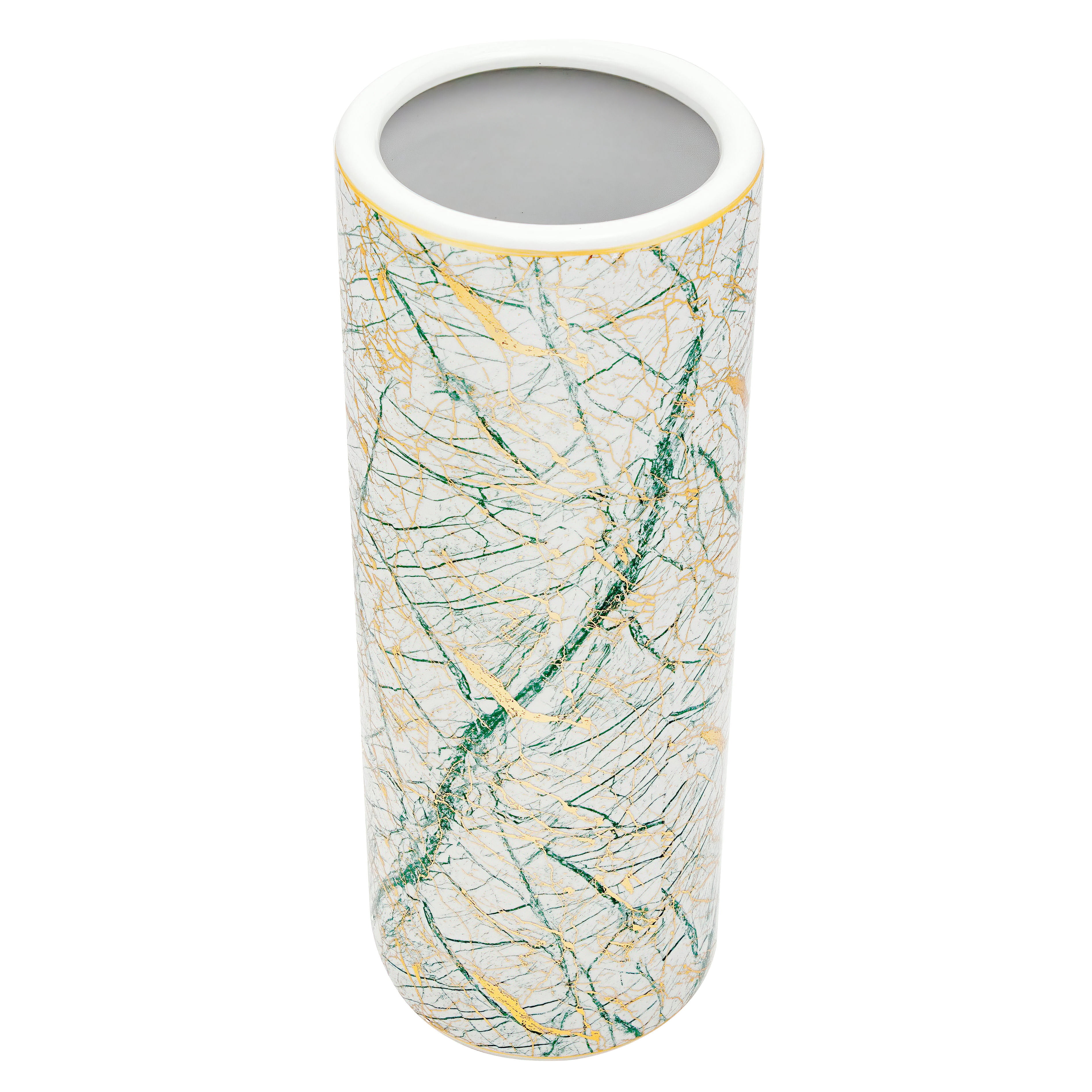Red Lantern 24" Abstract Green & Gold Umbrella Stand