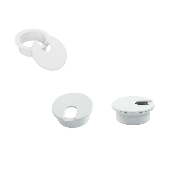 GULLVEIG 2 Inch, White Cable Hole Cover and Wire Organizer, 3 Piece Pack
