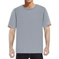 thumbnail image 2 of BOBOGOJP Mens Workout Shirts Fashion Spring Summer Solid Round-Neck Pullover Short Sleeve Tops (Gray,4XL), 2 of 4