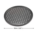thumbnail image 2 of Paquete de 3 bandejas para pizza con agujeros, bandeja perforada de acero al carbono antiadherente redonda para cocina casera O, 2 of 5
