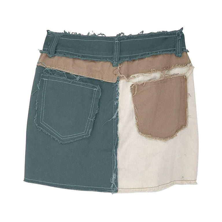 Summer Clearance Jean Skirt for Women Tight Hip Skirt High Wasited