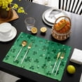 thumbnail image 3 of St. Patrick's Day Placemats Set of 8, Spring Lucky Shamrock Grass Gradient Placemats for Dining Table, Place Mats for Kitchen Tabletop, Waterproof Wipeable Dining Table Mats Set, 3 of 9