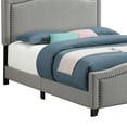 thumbnail image 3 of Fabric Upholstered Curved Design Eastern King Bed, Gray- Saltoro Sherpi, 3 of 5