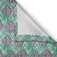 thumbnail image 3 of Ambesonne Birds Theme Kitchen Curtains, Flamingos Leaves Exotic, 55"x39", Pale Pink and Sea Green, 3 of 3