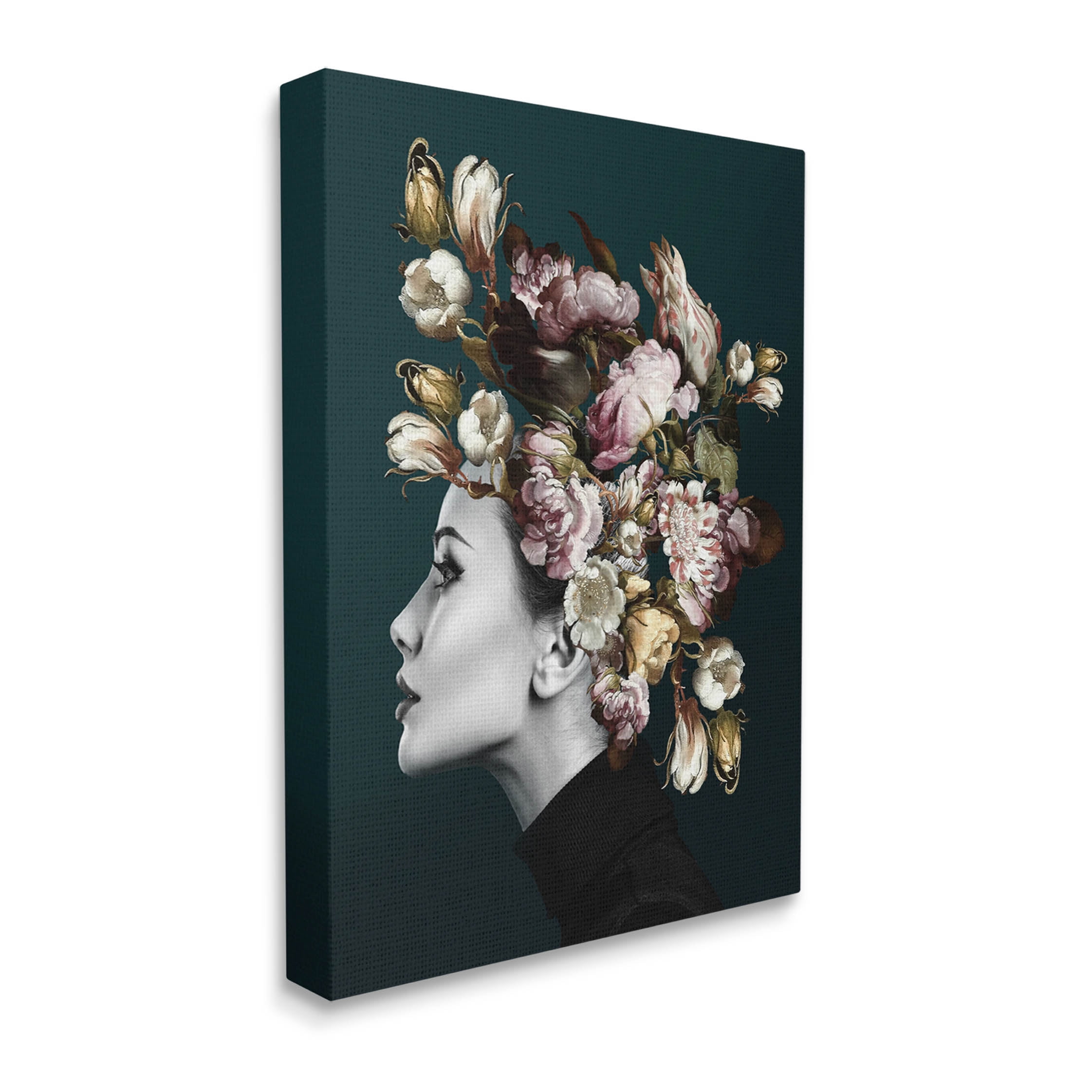 Woman Rose Floral Arrangement Botanical & Floral Graphic Art Gallery Wrapped Canvas Print Wall Art