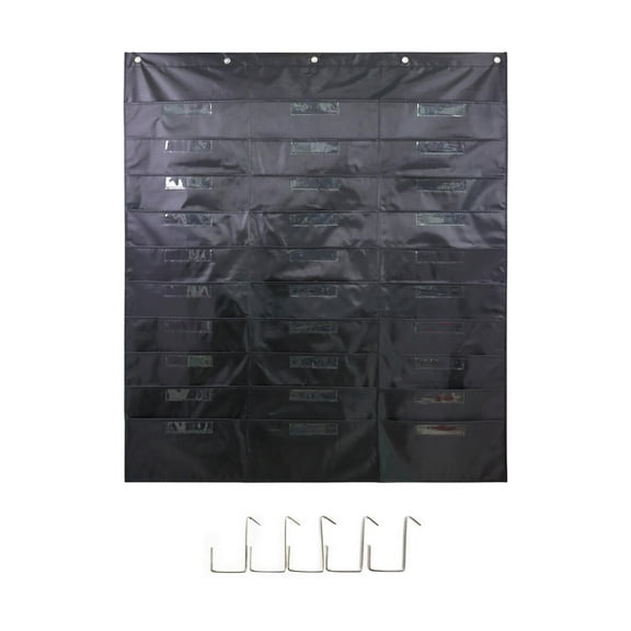 Miulika Hanging Wall File Organizer Colorful Document Holder Convenient with 5 Hooks 30 Pockets Organizing files for School Notebooks