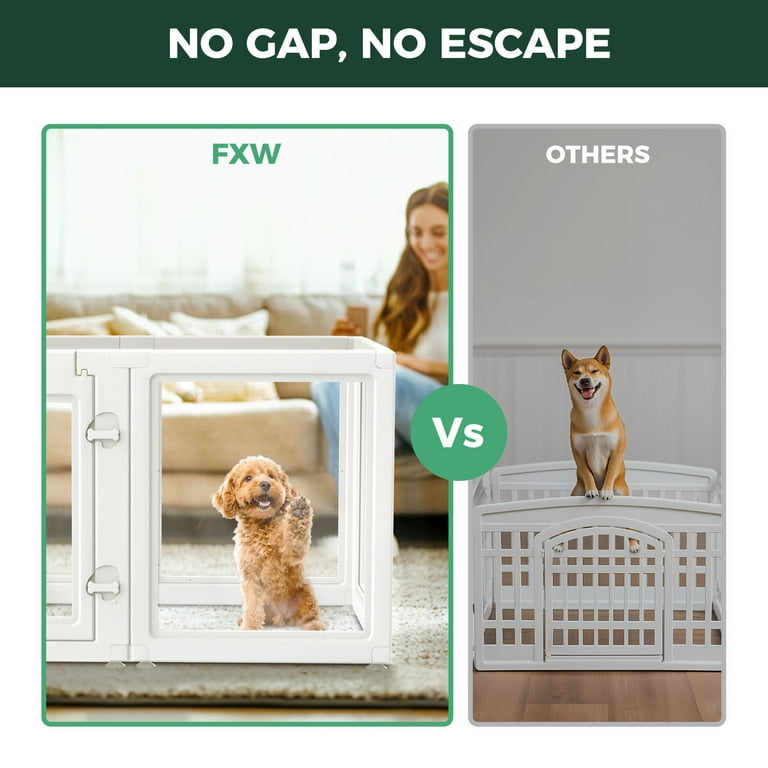 FXW AuraSpace アクリル 犬用サークル 24インチ 8パネル 白色 FXW AuraSpace Acrylic Indoor Dog Playpen, 24 Inch, 8 Panels