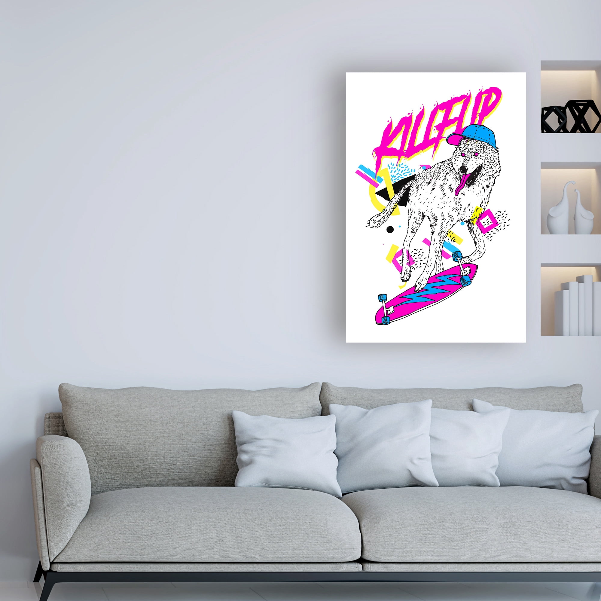 Trademark Fine Art 'Kickflip Wolf' Canvas Art by Robert Farka