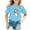 Blue, variant on Toddler Girl Shirts 18-24 Months Round Neck Cartoon Print Short-Sleeve T-Shirt Trendy Holidays Tops Shirts for Kids, Orange